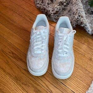 Nike embroidered flower Air Force ones